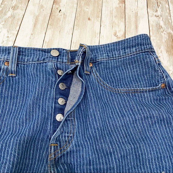 Levi’s 501 Vertical Stripes Cutoff Denim Shorts 31 - Picture 7 of 14